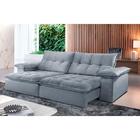 Sofá Retrátil E Reclinável Atlanta 1,80m 02 Lugares Prata