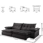 Sofá Retrátil E Reclinável Atlanta 2,10m 03 Lugares Cinza