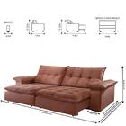 Sofá Retrátil E Reclinável Atlanta 2,10m 03 Lugares Cobre