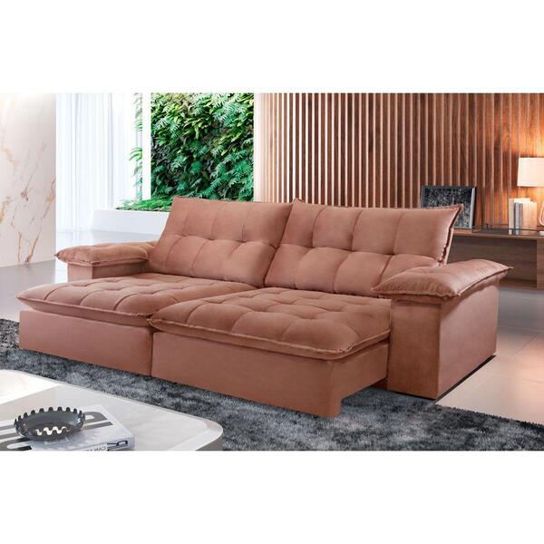 Sofá Retrátil E Reclinável Atlanta 2,10m 03 Lugares Cobre