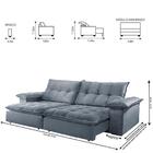 Sofá Retrátil E Reclinável Atlanta 2,30m 04 Lugares Prata