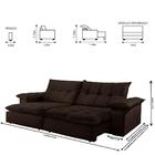 Sofá Retrátil E Reclinável Atlanta 2,30m 4 Lugares Marrom