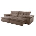 Sofá Retrátil E Reclinável Atlanta 2,50m 4 Lugares Bege