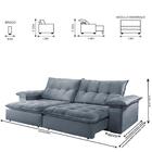 Sofá Retrátil E Reclinável Atlanta 2,90m 5 Lugares Prata