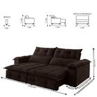 Sofá Retrátil E Reclinável Atlas 1,80m 02 Lugares Txr Marrom