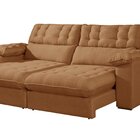 Sofá Retrátil E Reclinável Barcelona 230 Cm Veludo Com Molas