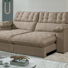 Sofá Retrátil E Reclinável Barcelona 230 Cm Veludo Com Molas