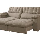 Sofá Retrátil E Reclinável Barcelona 230 Cm Veludo Com Molas