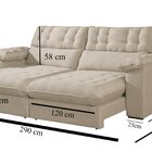 Sofá Retrátil E Reclinável Barcelona 290cm Veludo Com Molas E