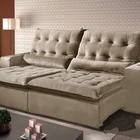 Sofá Retrátil E Reclinável Bari 2,30 Aifos Estofados Bege (so