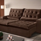 Sofá Retrátil E Reclinável Bari 2,50 Aifos Estofados Marrom