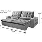 Sofá Retrátil E Reclinável Bari 2,50 Aifos Estofados Marrom