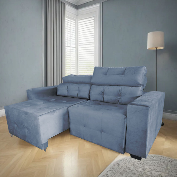 Sofá Retrátil E Reclinável Berlin Sala Quarto 2,00 Grafite