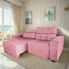 Sofá Retrátil E Reclinável Berlin Sala Quarto 2,00 Rosa