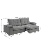 Sofá Retrátil E Reclinável Bipartido 2,30m 3 Lugares Fofão Sl