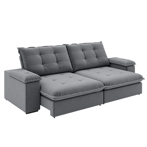 Sofá Retrátil E Reclinável Bipartido 2,30m 3 Lugares Fofão Sl