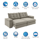 Sofá Retrátil E Reclinável Bipartido 2,30m 3 Lugares Fofão Sl