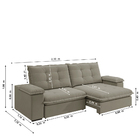 Sofá Retrátil E Reclinável Bipartido 2,30m 3 Lugares Fofão Sl