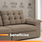 Sofá Retrátil E Reclinável Bipartido 2,30m 3 Lugares Palermo