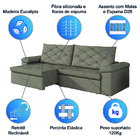 Sofá Retrátil E Reclinável Bipartido 2,90m 5 Lugares Com Mola