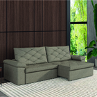 Sofá Retrátil E Reclinável Bipartido 2,90m 5 Lugares Com Mola