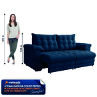 Sofá Retrátil E Reclinável Bipartido 2 Lugares 2,10m Veludo C