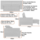 Sofá Retrátil E Reclinável Bipartido 2 Lugares 208cm Israel V