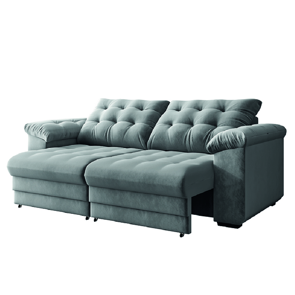 Sofá Retrátil E Reclinável Bipartido 3 Lugares 2,30m Suede Ve