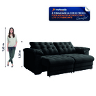 Sofá Retrátil E Reclinável Bipartido 3 Lugares 2,30m Suede Ve