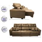 Sofá Retrátil E Reclinável Cama Inbox Diamond 2,72m Tecido Su