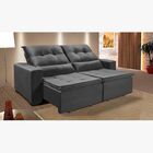 Sofá Retratil E Reclinavel Chicago 2,00 Mts Veludo Cinza