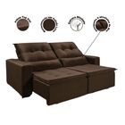 Sofá Retratil E Reclinavel Chicago 2,00 Mts Veludo Marrom