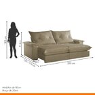 Sofá Retrátil E Reclinável Com Catraca Blindada 200cm Mônaco