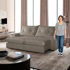 Sofá Retrátil E Reclinável Com Catraca Blindada 200cm Mônaco