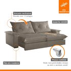 Sofá Retrátil E Reclinável Com Catraca Blindada 200cm Mônaco