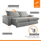 Sofá Retrátil E Reclinável Com Catraca Blindada 200cm Porto B