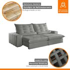 Sofá Retrátil E Reclinável Com Catraca Blindada 210cm Dubai V