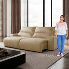 Sofá Retrátil E Reclinável Com Catraca Blindada 210cm Palermo