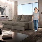 Sofá Retrátil E Reclinável Com Catraca Blindada 210cm Porto V