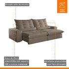 Sofá Retrátil E Reclinável Com Catraca Blindada 230cm Dubai V