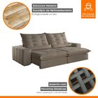 Sofá Retrátil E Reclinável Com Catraca Blindada 230cm Dubai V