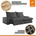 Sofá Retrátil E Reclinável Com Catraca Blindada 230cm Porto V