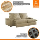 Sofá Retrátil E Reclinável Com Catraca Blindada 240cm Merlot