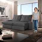 Sofá Retrátil E Reclinável Com Catraca Blindada 250cm Porto V