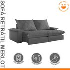 Sofá Retrátil E Reclinável Com Catraca Blindada 280cm Merlot