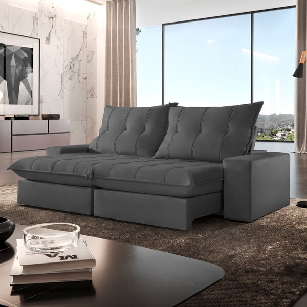 Sofá Retrátil E Reclinável Com Catraca Blindada 290cm Porto V