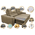 Sofá Retrátil E Reclinável Com Molas Ensacadas Cama Inbox Gol