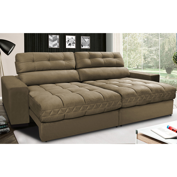 Sofá Retrátil E Reclinável Com Molas Ensacadas Cama Inbox Mas