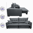 Sofá Retrátil E Reclinável Com Molas Ensacadas Cama Inbox Pri