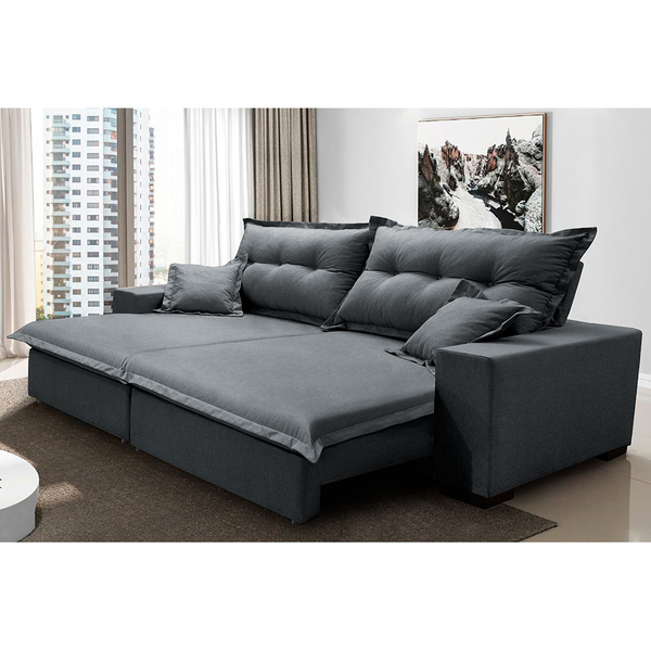 Sofá Retrátil E Reclinável Com Molas Ensacadas Cama Inbox Pri